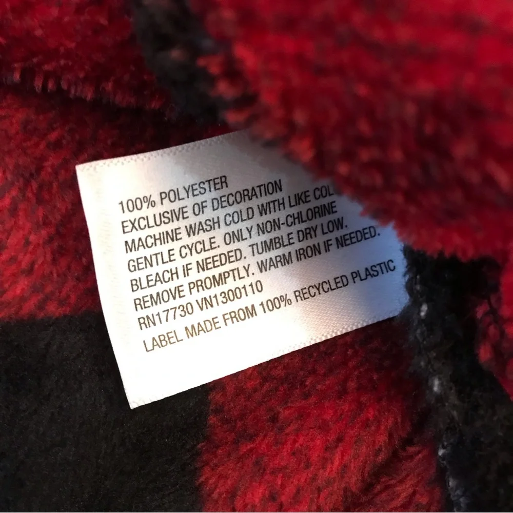 Plush Fleece Buffalo Plaid Sweatshirt NEW Womens Size Small Red Black Check - Picture 6 of 6